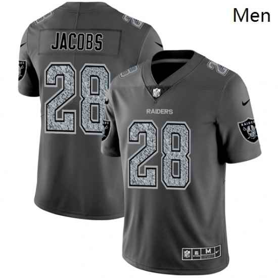 Raiders 28 Josh Jacobs Gray Camo Vapor Untouchable Limited Jersey
